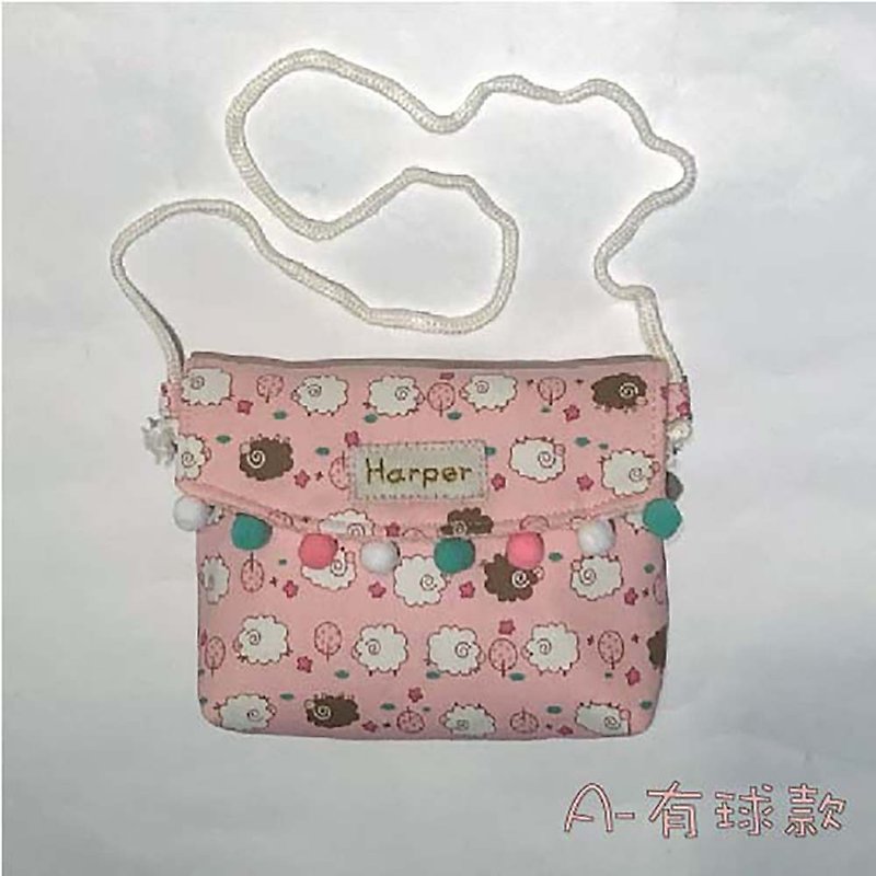 Pink Sheep Little Girl Side Bag-Please read the order details carefully-Ball type and English cloth label content - Messenger Bags & Sling Bags - Cotton & Hemp Pink