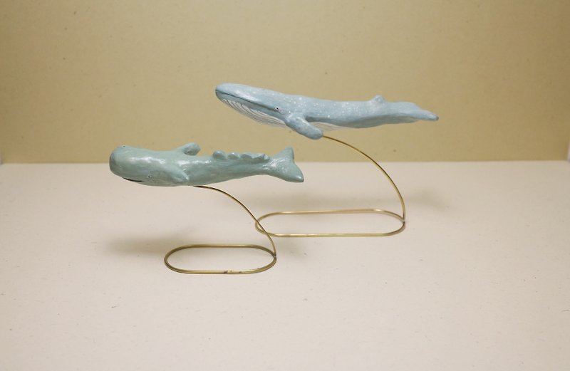 玉記鯨魚系列 黃銅企座 (兩隻) - 擺飾/家飾品 - 銅/黃銅 