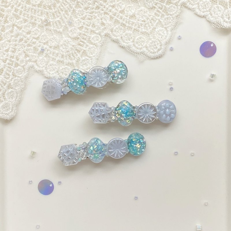 Spot water-colored resin | Hairpin water-colored resin - Hair Accessories - Other Materials Blue