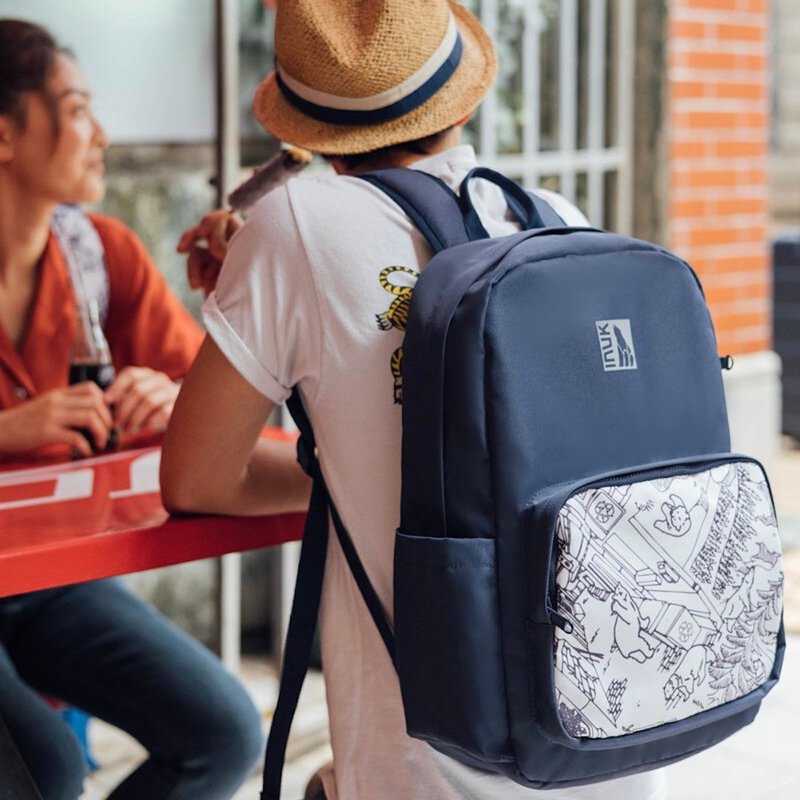 INUK  環保圖騰塗鴉包 P-A-P Daypack 深藍 19L - 側背包/斜背包 - 環保材質 藍色