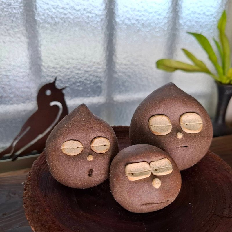 陶偶一家人系列- 6號 療癒系手作陶偶 文創 擺飾 - 公仔/玩偶 - 陶 