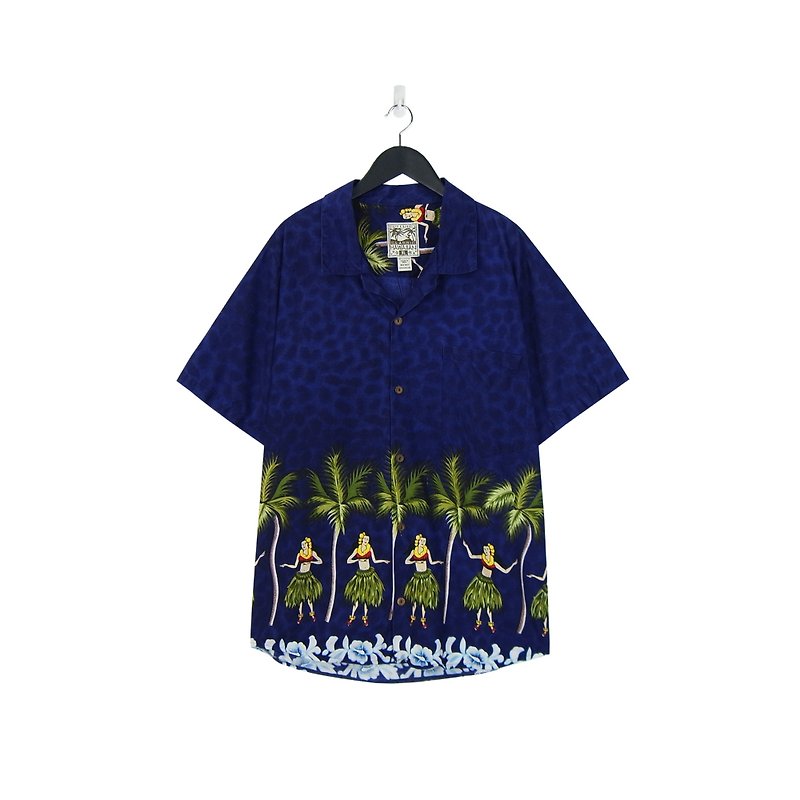 A‧PRANK :DOLLY :: 復古著VINTAGE夏威夷花衫(夏威夷女郎椰樹款) (T708010) - 男裝 恤衫 - 棉．麻 