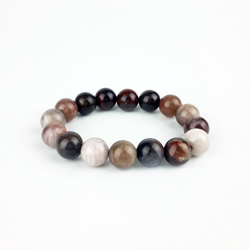 | Simple Series | Brown x Dead Wood Fossil (Bracelet x Bracelet x Handmade x Customization.) - Bracelets - Gemstone Multicolor