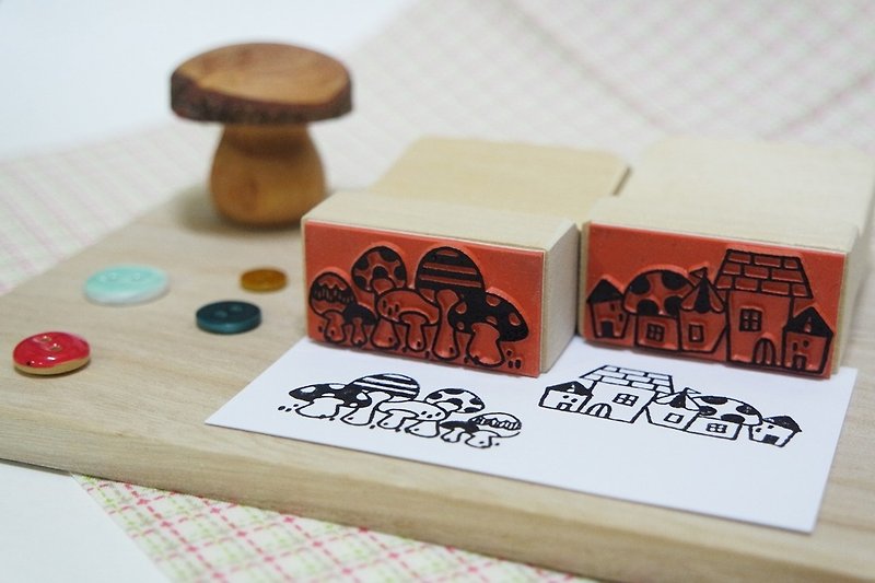 Seal / Lace Seal / Mushrooms & House - Stamps & Stamp Pads - Rubber 