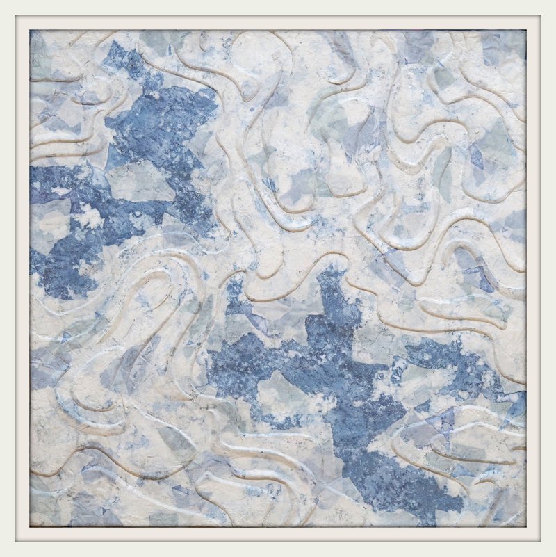 冰貌/之一 世界觀系列  畫作型立體浮雕 雕塑藝術品原作 YUN 芸云 - 海報/掛畫/掛布 - 紙 藍色