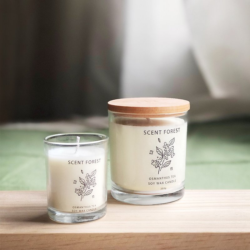 Scented Forest - Scented Soy Candle: Orange Blossom - Candles & Candle Holders - Glass White