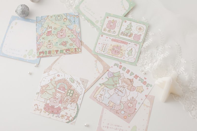 A wave's heart-warming Christmas double-sided card - การ์ด/โปสการ์ด - กระดาษ 