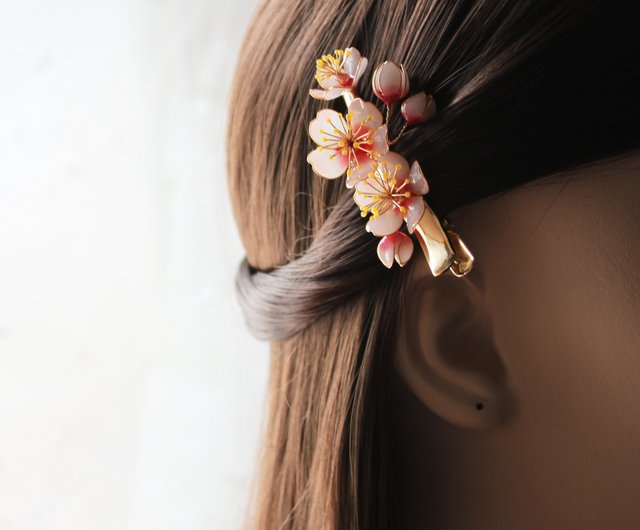 Dry Rain Apricot Blossom Hair Clip] Apricot Blossom Hair