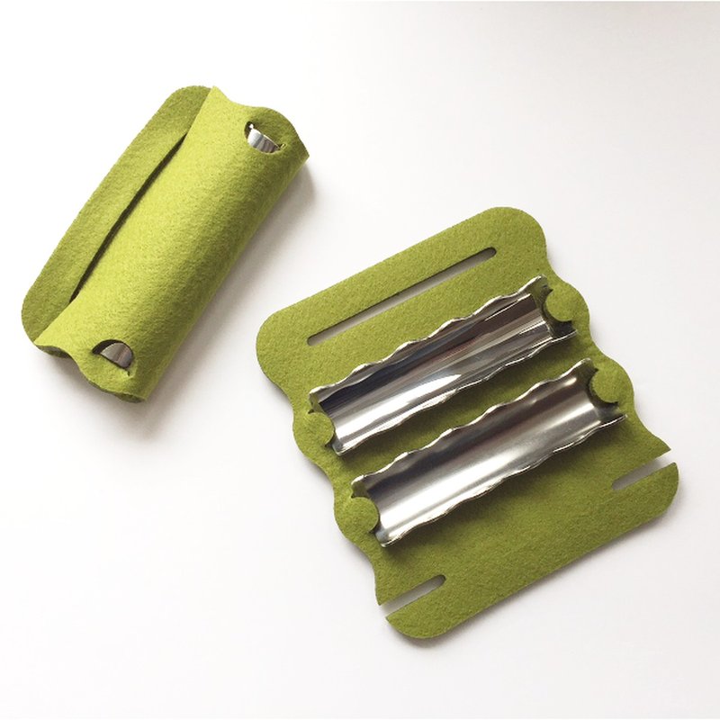 Cutlery Rest Set L Green - ช้อนส้อม - โลหะ สีเงิน