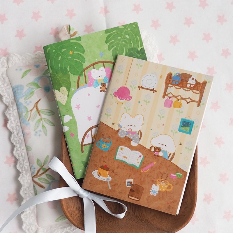 小狗巴士VOL.15 可愛小狗植物系列 車線離型紙本/貼紙膠帶收納本 - 筆記簿/手帳 - 紙 多色