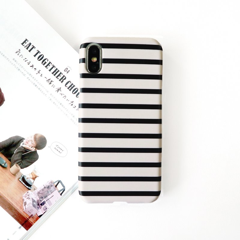 French beige striped phone case - Phone Cases - Plastic Khaki