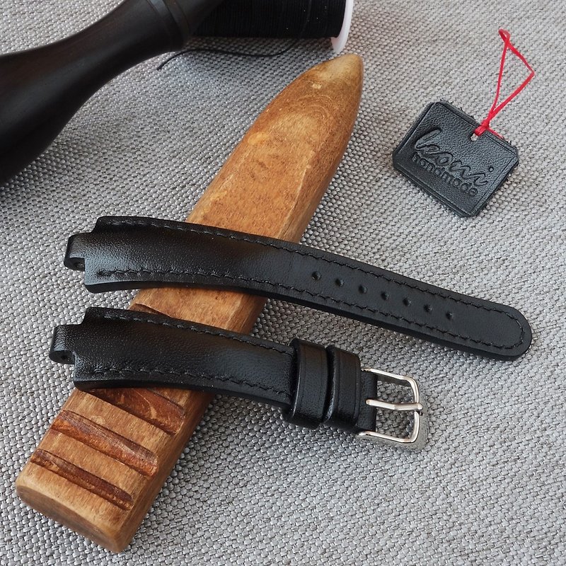 Black Watch Strap for Bvlgari Diagono LSV29S 18x6mm - Watchbands - Genuine Leather Black