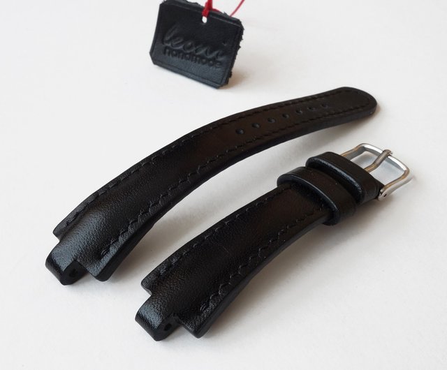 ブルガリ ディアゴノ用ブラックウォッチストラップ 18x6mm