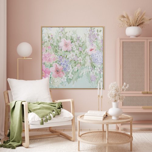 春の韻と花 II - 春の花 水彩画 吊り下げ絵画/花のイラスト 寝室