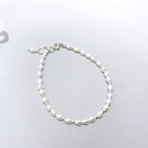 Ops手工飾品設計 Ops Pearl silver bracelet- 天然/珍珠/純銀/誕生石/禮物/手鍊