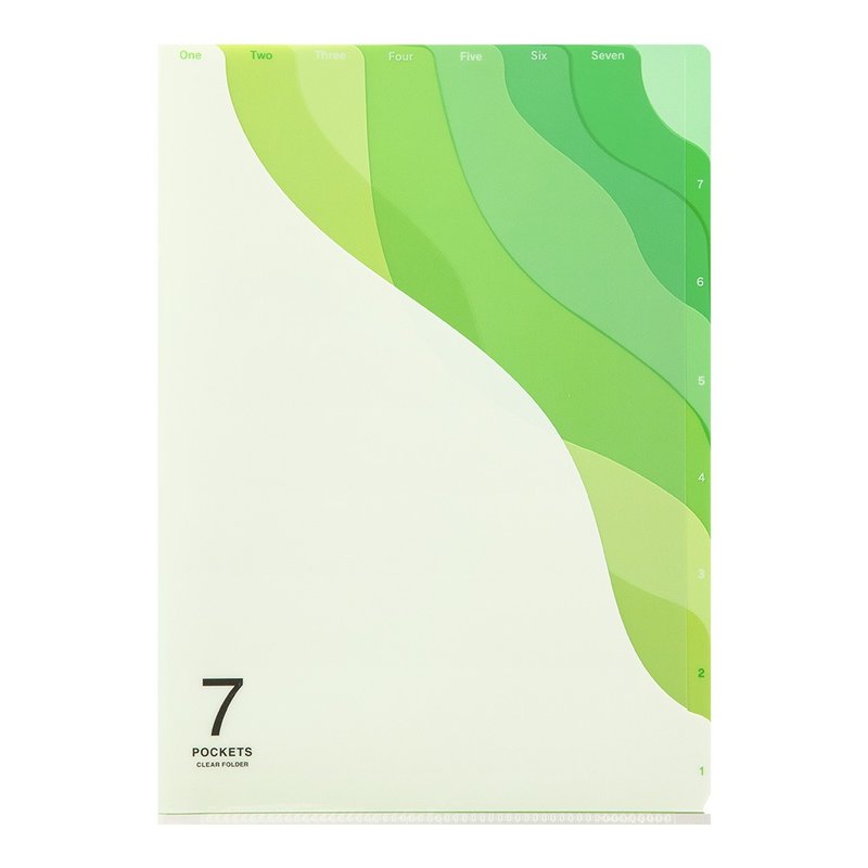 MIDORI 7層半透明資料夾 A4 - 波浪綠 - 文件夾/資料夾 - 其他材質 多色