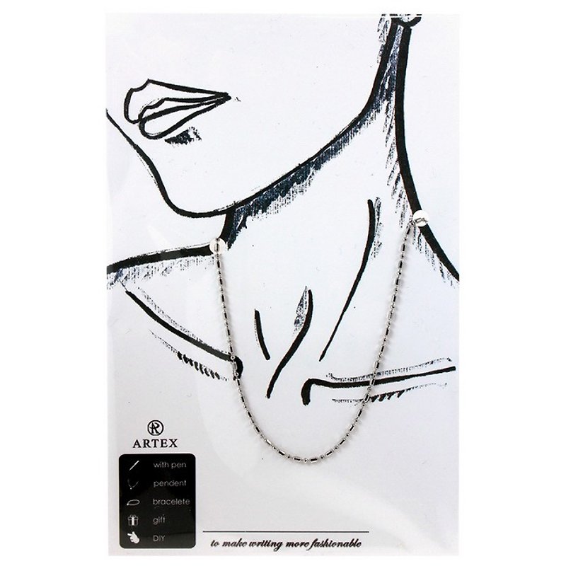 ARTEX accessory純色長短珠項鍊 - 項鍊 - 其他金屬 銀色