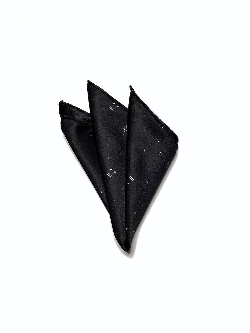 浮動的音符 口袋巾 Pocket Square - 領結/領巾 - 聚酯纖維 黑色