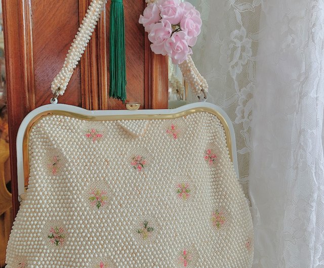 Vintage French Floral Beaded Purse