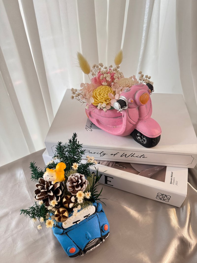 永生花桌花 車車桌花 車子盆花 - 乾燥花/永生花 - 植物．花 