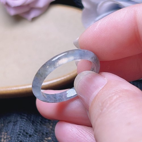 瓔珞珠寶盒 E.L.Jewelry Box 【求‧緣】冰烏雞翡翠戒指戒圈 | 國際18圍 | 天然緬甸玉翡翠A貨