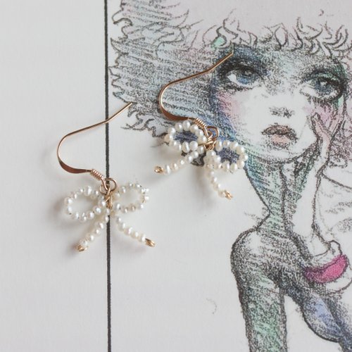 One N Only Jewelry 【母親節禮物】幸福送達-天然珍珠14KGF注金耳環