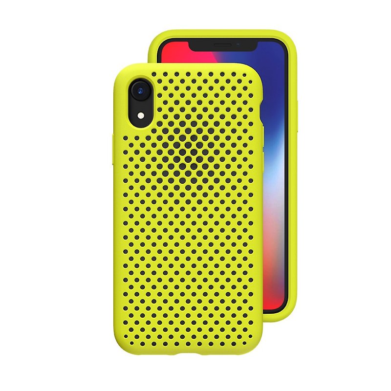 AndMesh-iPhone XR dot soft anti-collision protection cover - lime yellow (4571384959063 - เคส/ซองมือถือ - วัสดุอื่นๆ สีเขียว