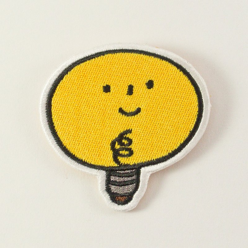 Embroidered Pin / Bulb Baby - Brooches - Thread Yellow