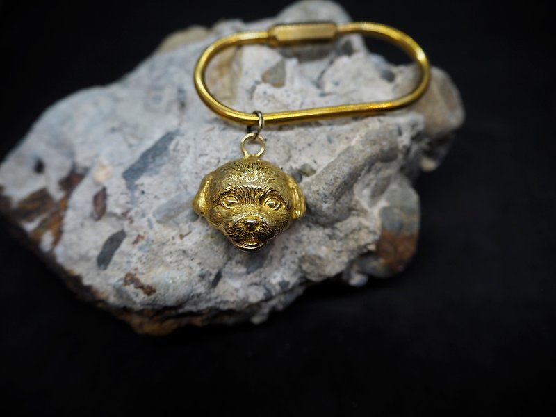 . In tacit understanding. NO.07 Maltese dog key ring/ Bronze - ที่ห้อยกุญแจ - ทองแดงทองเหลือง สีทอง