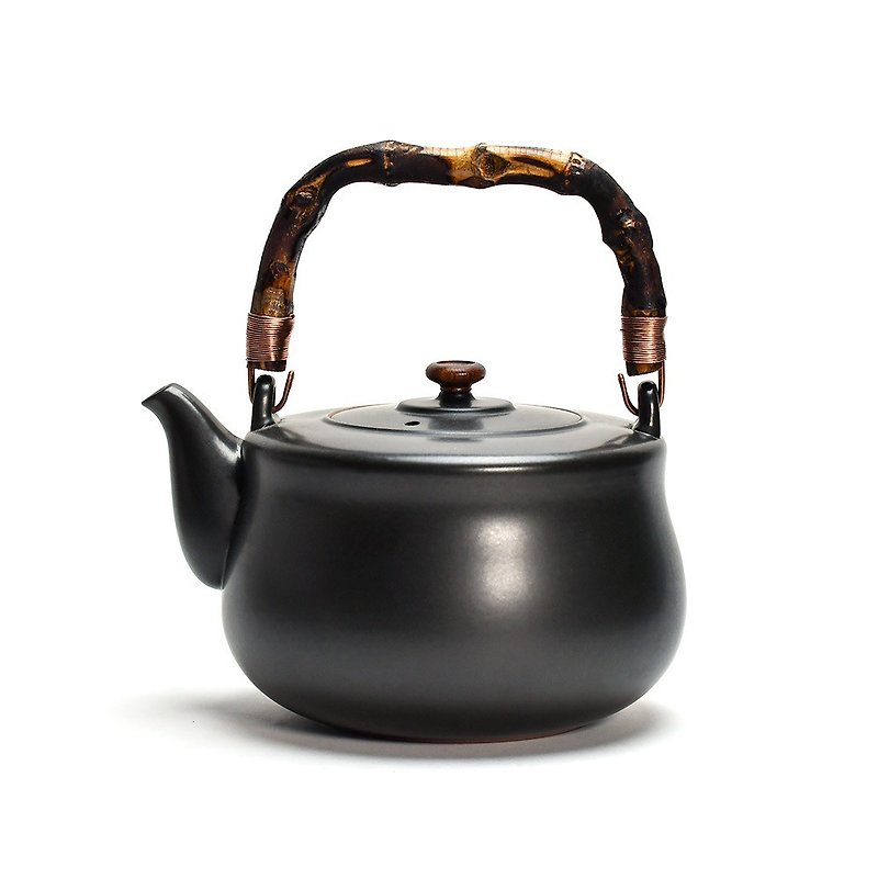 Pottery workshop│Black pottery eight-style kettle - ถ้วย - ดินเผา สีดำ