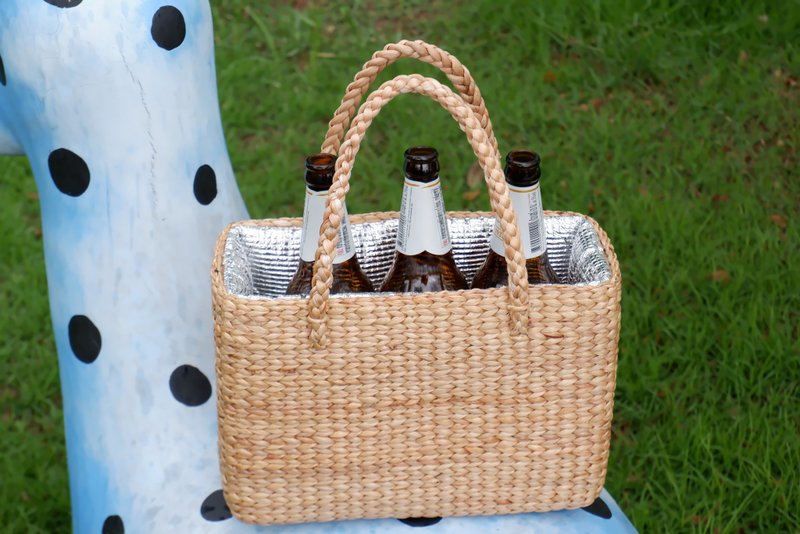 Woven Bag Wine Carrying Bag Wine Carrier Bag Wine Bottle Bag - 酒杯/酒器 - 植物．花 