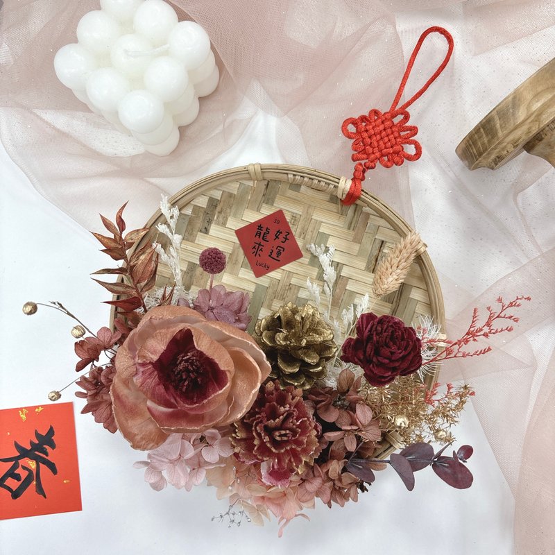 【龍年春聯】好運龍來 迎春掛飾-永生花新年裝飾yuflorist - 壁貼/牆壁裝飾 - 植物．花 多色