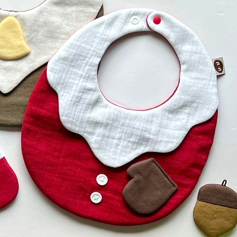 Christmas bib. Christmas decoration - Bibs - Cotton & Hemp Red