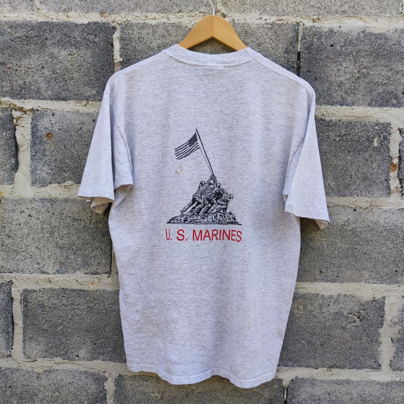 Vintage US MARINES Operation Detachment  T-Shirt - Men's T-Shirts & Tops - Cotton & Hemp Gray