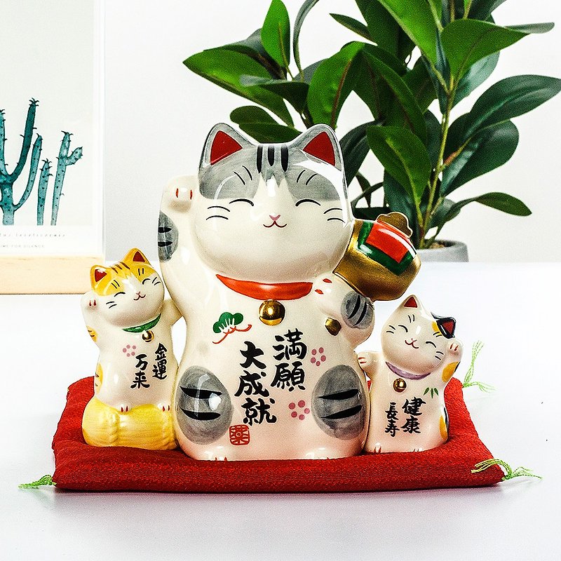 Japan imported pharmacist kiln lucky cat full wish to achieve ceramic ornaments opening housewarming promotion birthday creative gift - Items for Display - Pottery 