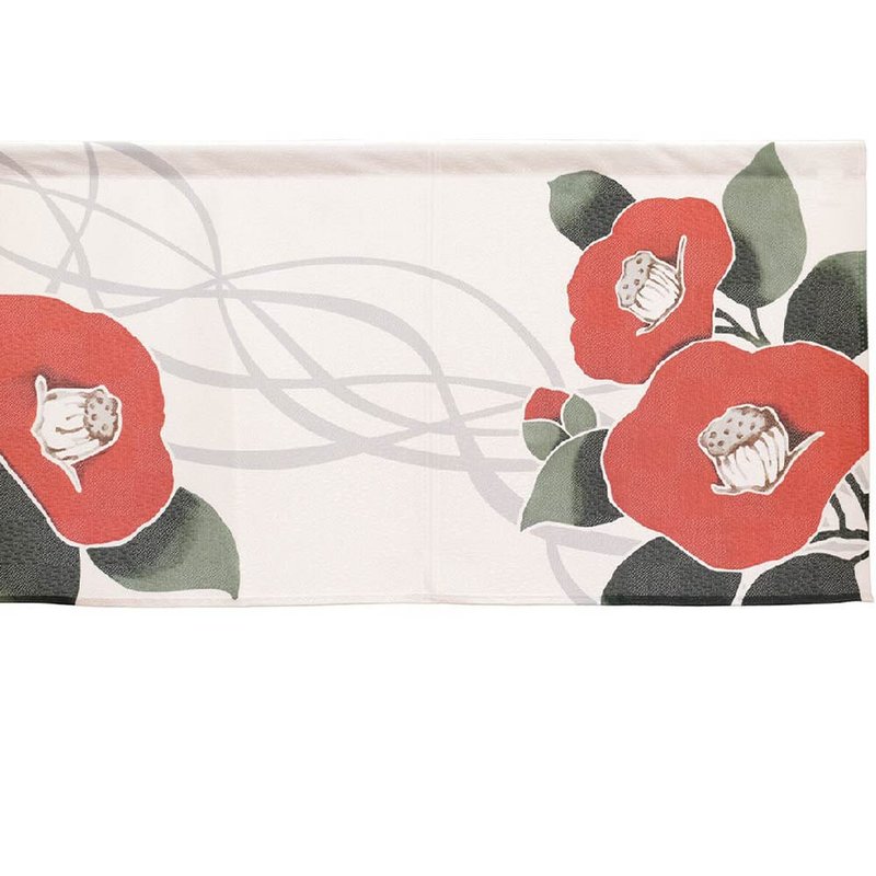 日本製コスモ短門簾山茶花-白 - 門簾/門牌 - 其他人造纖維 