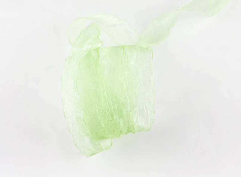 捲邊薄光網紗22mm 50碼/日本限定色 千草薄荷色/Outlet - 包裝材料/包裝紙 - 聚酯纖維 綠色