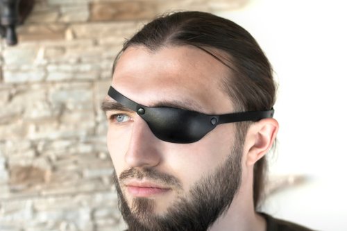 Migharda Leather Eye Patch | Slim Eye Patch | One Eye | Small Eye Patch