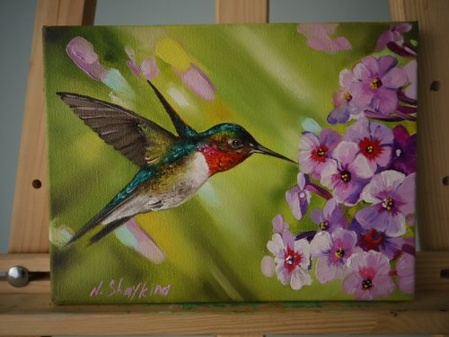 キャンバス油絵　専用　鳥とお花とおじさんと キャンバス油絵専用鳥とお花とおじさんと