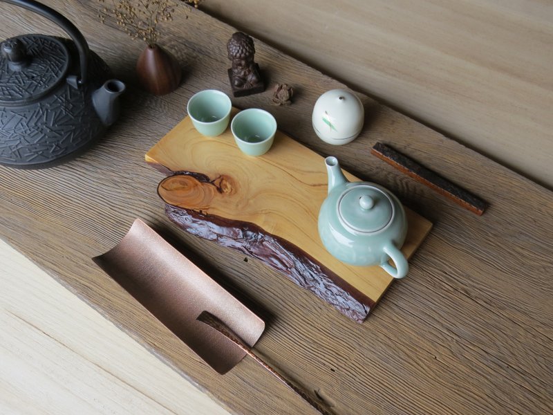 HO MOOD Deconstruction Series—Handmade Log Tea Tray - Coasters - Wood Brown