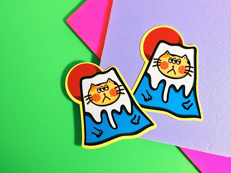 Fuji Cat / Sticker - สติกเกอร์ - วัสดุกันนำ้ หลากหลายสี