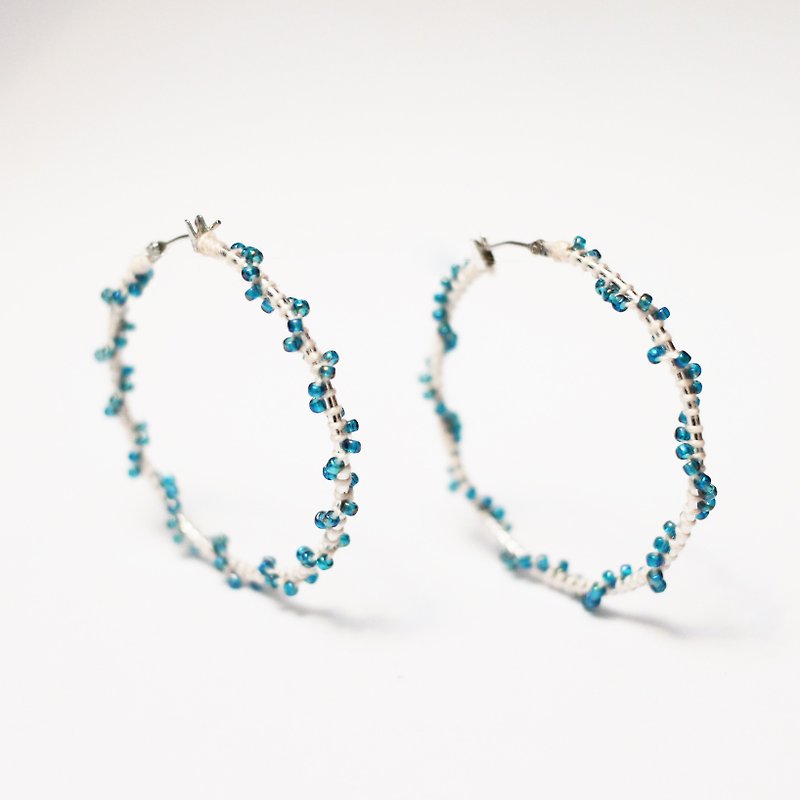 Pamycarie手工製作海浪玻璃珠耳環 - 項鍊 - 玻璃 藍色