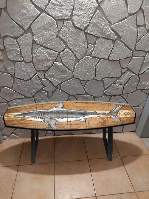 HANDYCOR Surfing bench with shark pattern