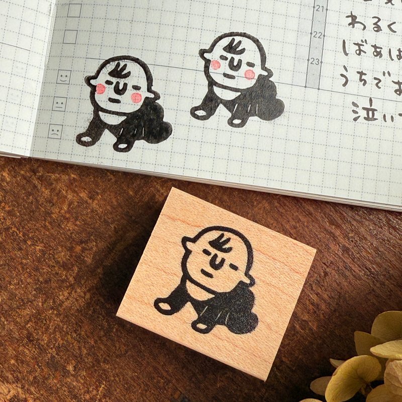 はいはい赤ちゃん*26mm×30mm*ラバースタンプ*R1049 - 印章/印台 - 木頭 