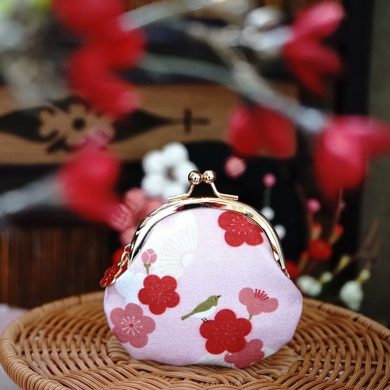 和風圓型小口金包-春日宣言/零錢包 - 零錢包/小錢包 - 棉．麻 