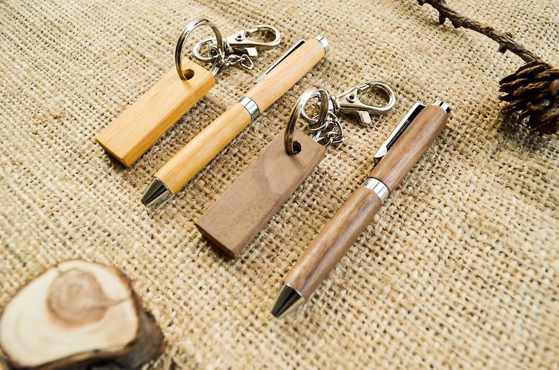 【Customized gift】Exquisite handmade ball pen│cypress, walnut wood│free charm - Other Writing Utensils - Wood Brown