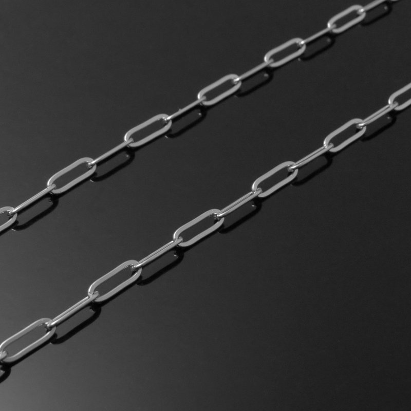 Thick stainless steel chain Thick square chain/4mm thick (single chain) - สร้อยคอ - โลหะ สีเงิน