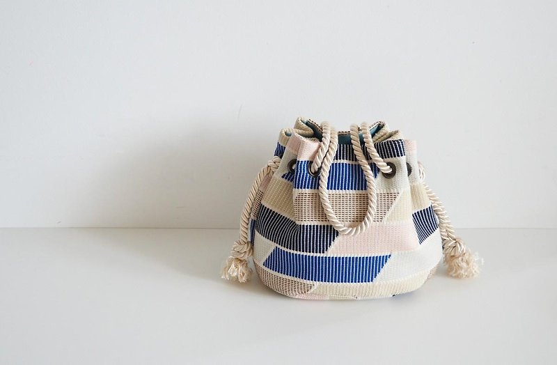 New work! DUTEL jacquard block marine bag - กระเป๋าแมสเซนเจอร์ - ผ้าฝ้าย/ผ้าลินิน สีกากี