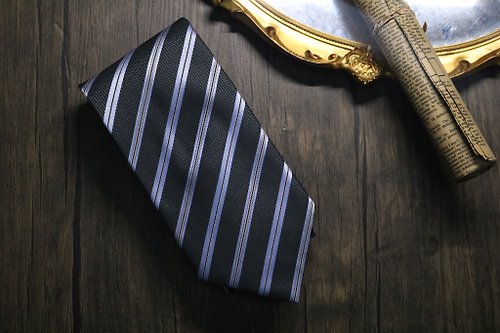 壞紳士 高端商務系列/普蘭大條紋百分百真絲領帶