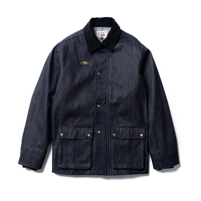 Hunting Jacket - 丹寧 Kaihara - 男夾克/外套 - 棉．麻 